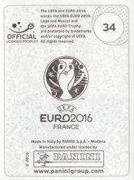 2016 Panini UEFA Euro Stickers #34 Mathieu Valbuena Back
