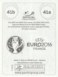 2016 Panini UEFA Euro Stickers #41a / 41b Lassana Diarra / Mathieu Valbuena Back