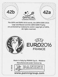 2016 Panini UEFA Euro Stickers #42a / 42b Olivier Giroud / Antoine Griezmann Back