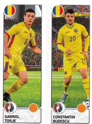 2016 Panini UEFA Euro Stickers #47a / 47b Gabriel Torje / Constantin Budescu Front