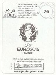 2016 Panini UEFA Euro Stickers #76 Lorik Cana Back