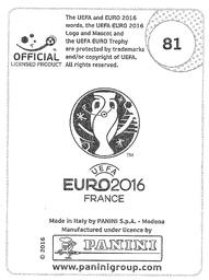 2016 Panini UEFA Euro Stickers #81 Odise Roshi Back