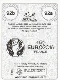 2016 Panini UEFA Euro Stickers #92a / 92b Taulant Xhaka / Shkëlzen Gashi Back