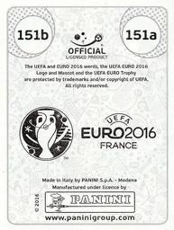 2016 Panini UEFA Euro Stickers #151a / 151b Chris Smalling / Gary Cahill Back