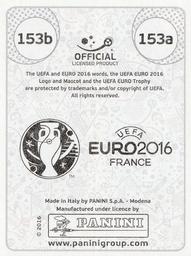 2016 Panini UEFA Euro Stickers #153a / 153b James Milner / Ross Barkley Back