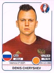 2016 Panini UEFA Euro Stickers #176 Denis Cheryshev Front