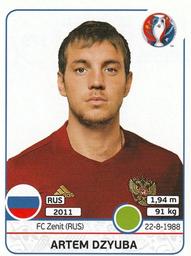 2016 Panini UEFA Euro Stickers #179 Artem Dzyuba Front