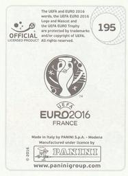 2016 Panini UEFA Euro Stickers #195 Gareth Bale Back