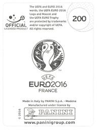 2016 Panini UEFA Euro Stickers #200 Hal Robson-Kanu Back