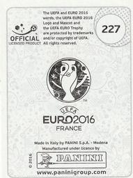 2016 Panini UEFA Euro Stickers #227 Ondrej Duda Back