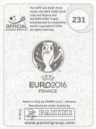 2016 Panini UEFA Euro Stickers #231 Michal Ďuriš Back