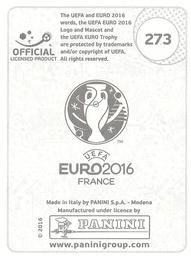 2016 Panini UEFA Euro Stickers #273 Andriy Pyatov Back