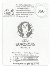 2016 Panini UEFA Euro Stickers #356 Gerard Piqué Back