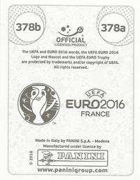 2016 Panini UEFA Euro Stickers #378a / 378b Paco Alcácer / David Silva Back