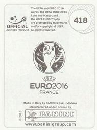 2016 Panini UEFA Euro Stickers #418 Volkan Sen Back