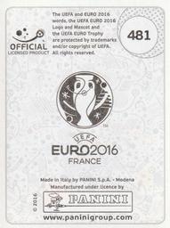 2016 Panini UEFA Euro Stickers #481 Mousa Dembélé Back