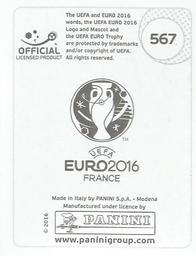 2016 Panini UEFA Euro Stickers #567 Zlatan Ibrahimovic Back