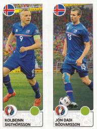 2016 Panini UEFA Euro Stickers #608a / 608b Kolbeinn Sigthórsson / Jón Dadi Bödvarsson Front