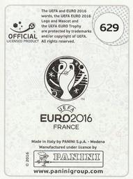 2016 Panini UEFA Euro Stickers #629 Robert Almer Back