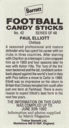 1992-93 Barratt Football Candy Sticks #42 Paul Elliott Back