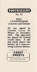 1959 Cadet Sweets Footballers #17 Bill Cunningham Back