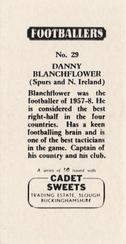 1959 Cadet Sweets Footballers #29 Danny Blanchflower Back