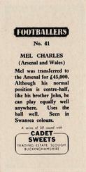 1959 Cadet Sweets Footballers #41 Mel Charles Back