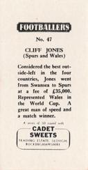 1959 Cadet Sweets Footballers #47 Cliff Jones Back