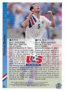 1993 Upper Deck Fuji World Cup Preview (English/Spanish) #F9 Thomas Dooley Back