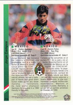 1993 Upper Deck Fuji World Cup Preview (English/Spanish) #F16 Jorge Campos Back