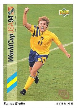 1993 Upper Deck Fuji World Cup Preview (English/Spanish) #F17 Tomas Brolin Front