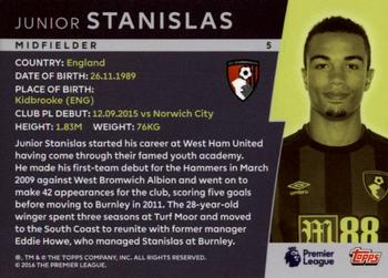 2018 Topps Platinum Premier League - Green #5 Junior Stanislas Back