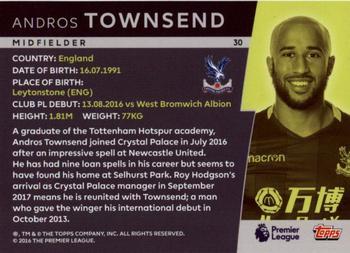 2018 Topps Platinum Premier League - Green #30 Andros Townsend Back