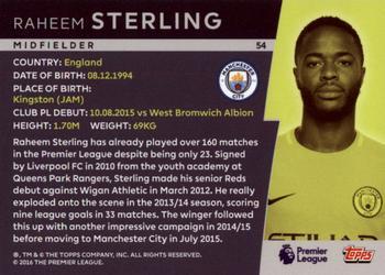 2018 Topps Platinum Premier League - Green #54 Raheem Sterling Back