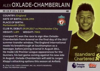 2018 Topps Platinum Premier League - Purple #48 Alex Oxlade-Chamberlain Back