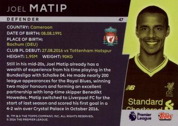 2018 Topps Platinum Premier League - Orange #47 Joel Matip Back