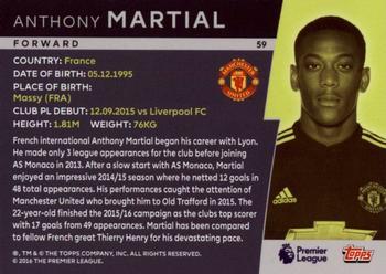 2018 Topps Platinum Premier League - Red #59 Anthony Martial Back