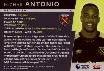 2018 Topps Platinum Premier League - FoilFractor #99 Michail Antonio Back