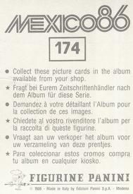 1986 Panini World Cup Stickers #174 Alain Giresse Back
