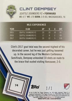 2018 Topps MLS - Black #74 Clint Dempsey Back