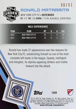 2018 Topps MLS - Blue #169 Ronald Matarrita Back