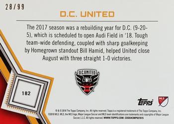 2018 Topps MLS - Blue #182 D.C. United Back