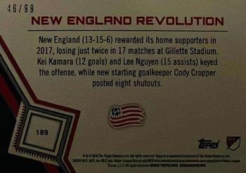2018 Topps MLS - Blue #189 New England Revolution Back