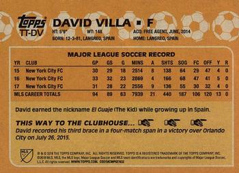 2018 Topps MLS - Throwback Topps #TT-DV David Villa Back