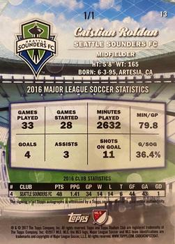 2017 Stadium Club MLS - Autographs First Day Issue #13 Cristian Roldan Back