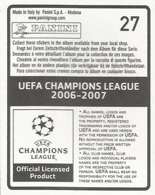 2006-07 Panini UEFA Champions League Stickers #27 Carlos Marchena Back