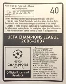 2006-07 Panini UEFA Champions League Stickers #40 Jose Reina Back