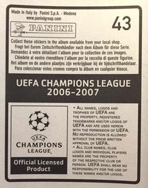 2006-07 Panini UEFA Champions League Stickers #43 Daniel Agger Back
