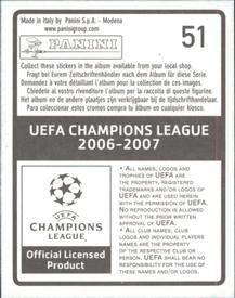 2006-07 Panini UEFA Champions League Stickers #51 Robbie Fowler Back