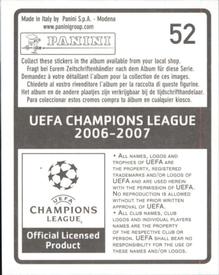 2006-07 Panini UEFA Champions League Stickers #52 Peter Crouch Back